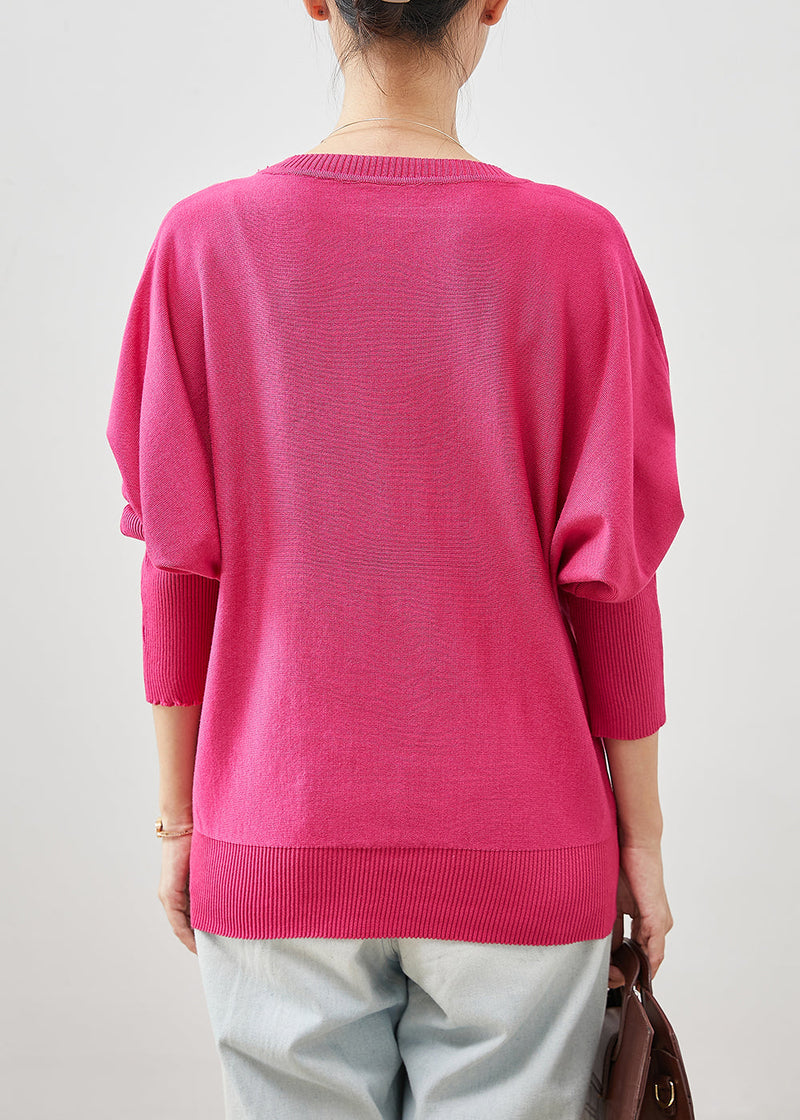 Rose Drawstring Knit Sweater Tops Spring
