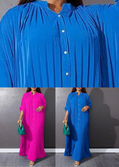 Rose Wrinkled Long Dresses Spring