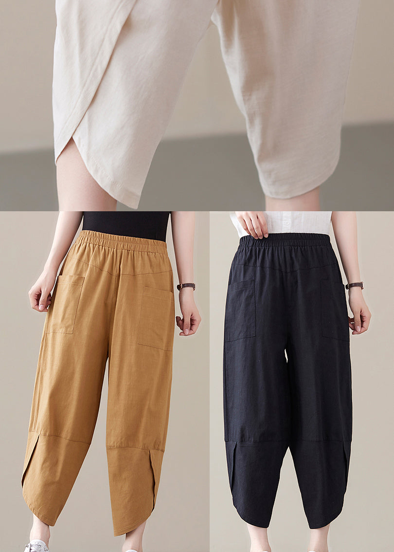 Black Elastic Waist Pants Spring