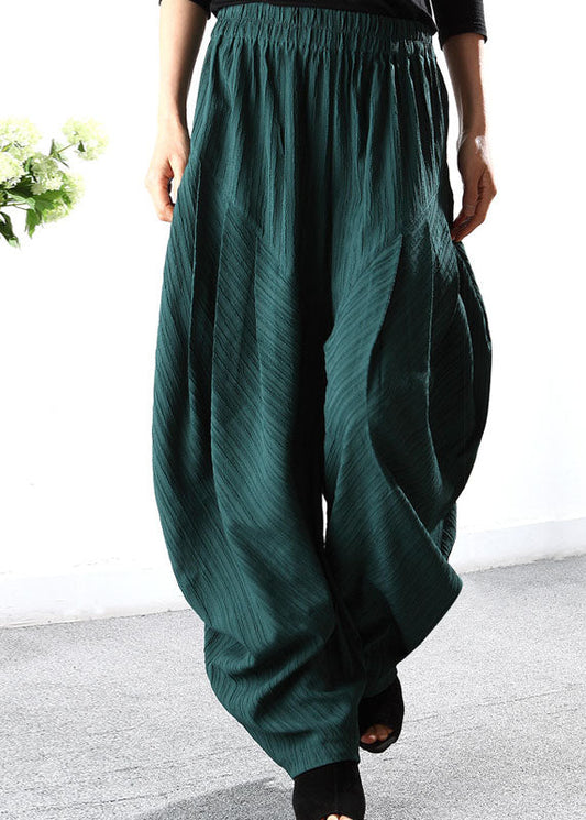 Grey Pockets Wrinkled Harem Spring Pants