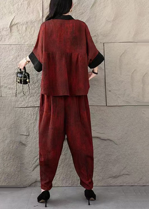 Fine Mulberry Oversized Patchwork Cotton Two Piece Set Clothing Summer