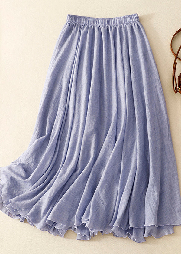 Khaki Exra Large Hem Linen Skirts Spring