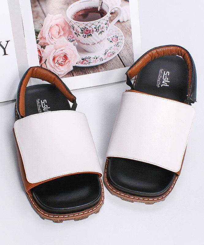 White Faux Leather Best Sandals for Walking Walking Sandals