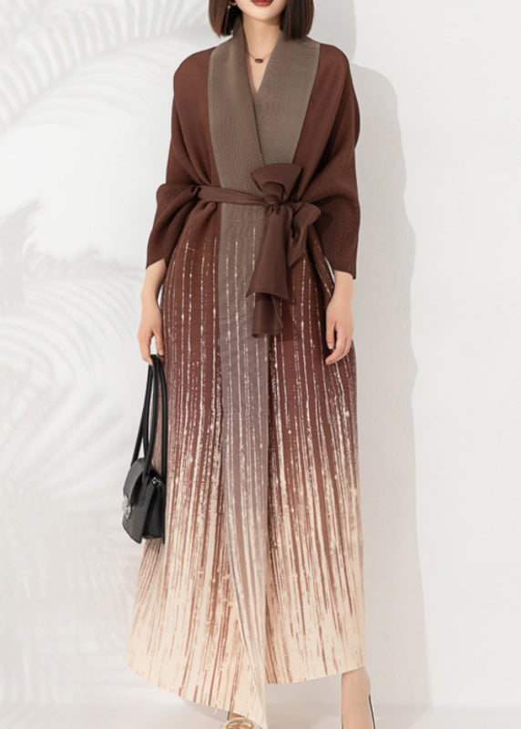 Gradient Coffee Loose Cardigans Batwing Sleeve