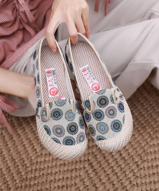 Comfy Blue Flat Shoes for Print Splicing Flat Feet Shoes