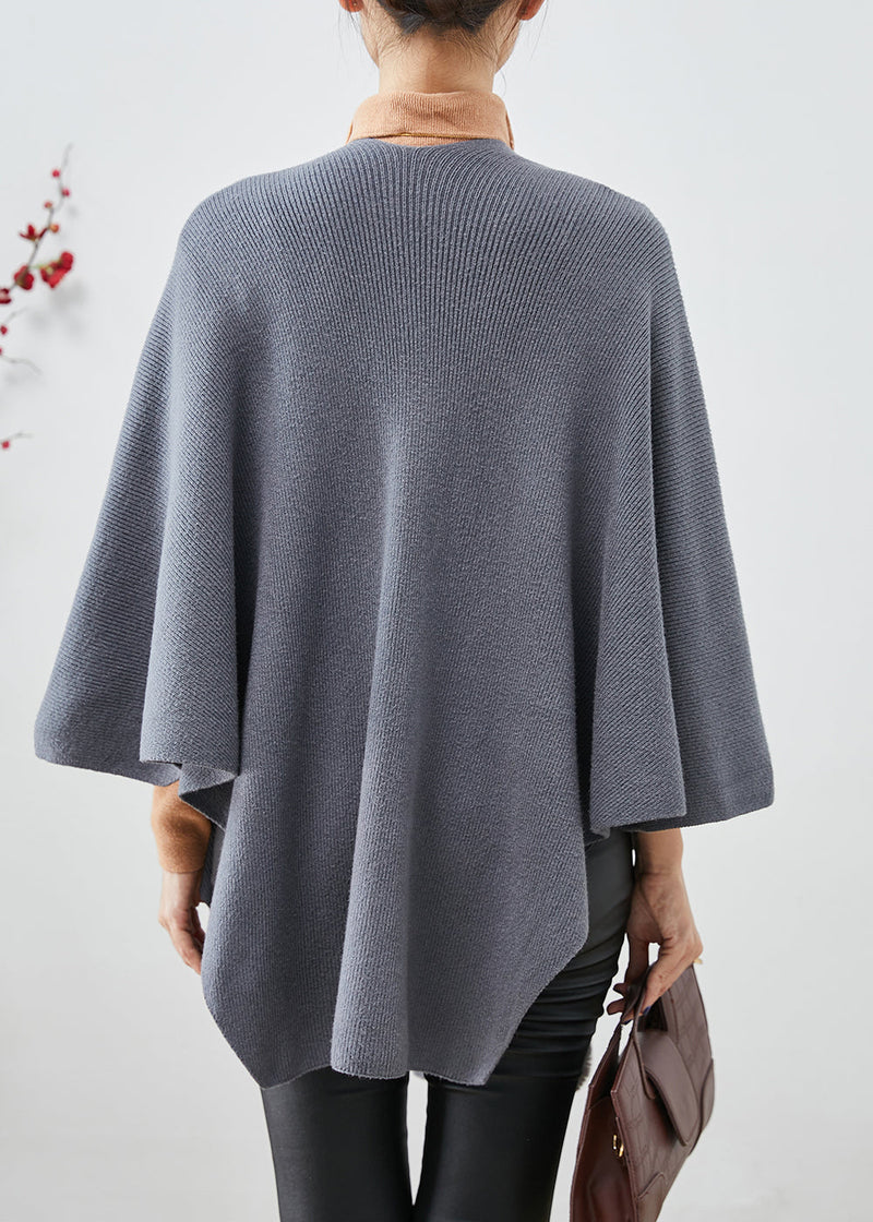 Grey Oversized Fuzzy Ball Decorated Knit Cardigan Fall