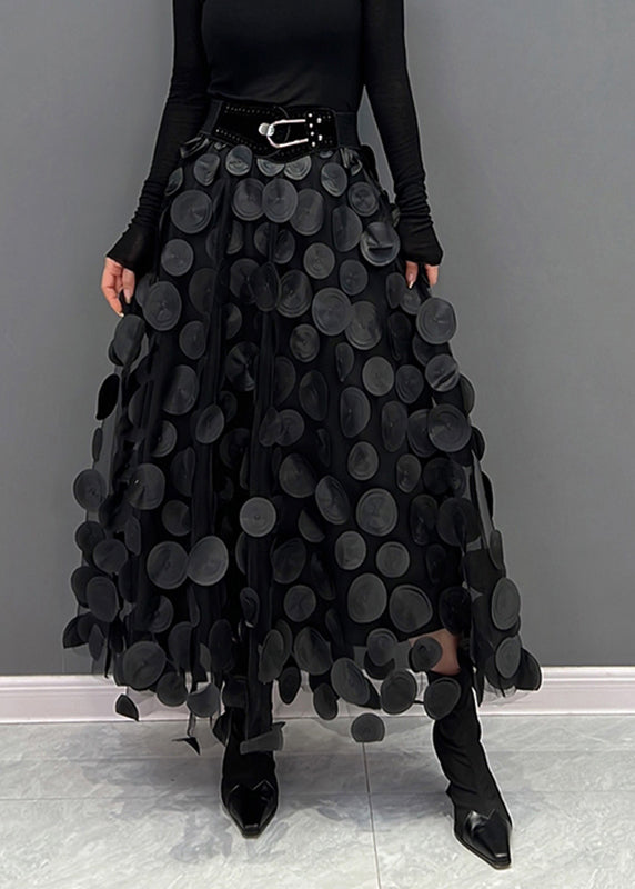 Blue Dot Patchwork Tulle Skirt Fall