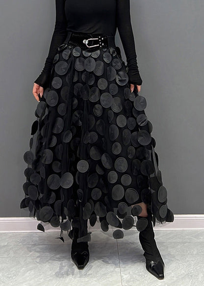 Blue Dot Patchwork Tulle Skirt Fall