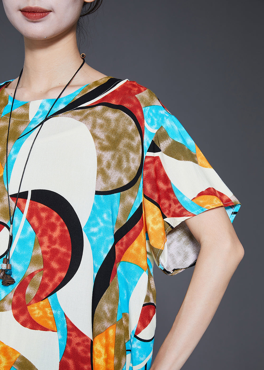 Oversized Print Cotton Two Pieces Set Summer