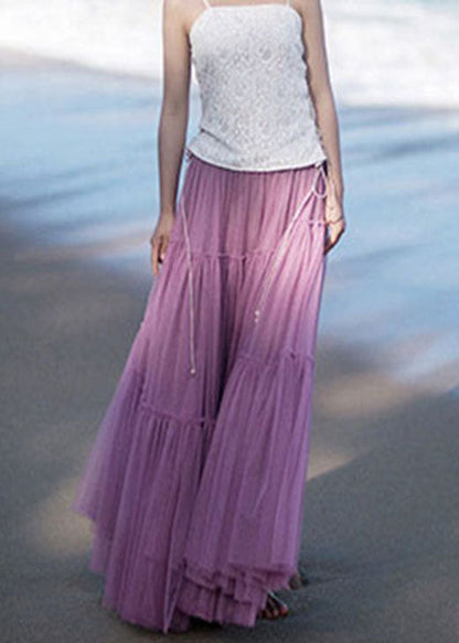 Purple Patchwork Tulle Beach Skirts Spring