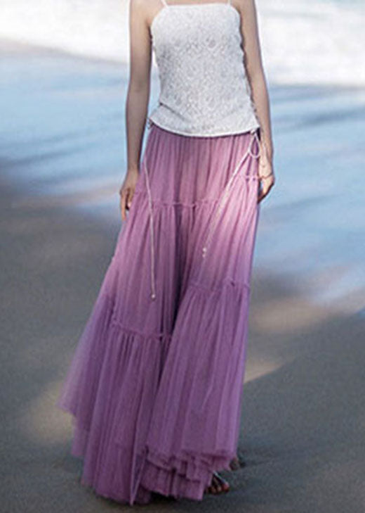 Purple Patchwork Tulle Beach Skirts Spring