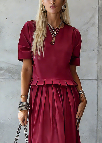 Stylish Red Ruffled Maxi Dress Summer