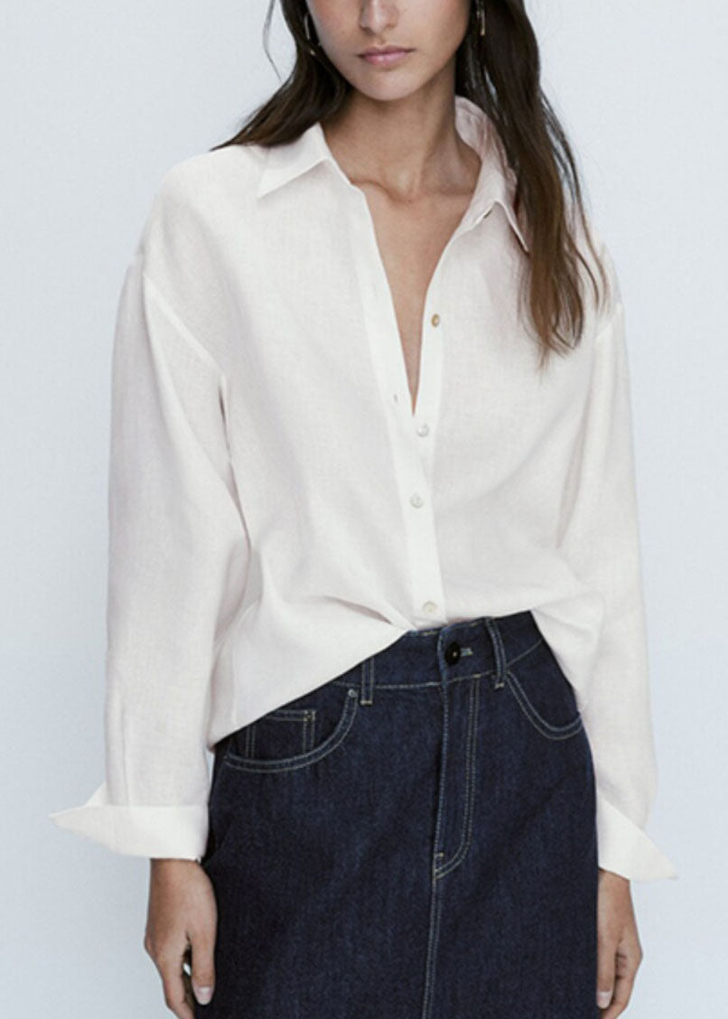Brief Baby Blue Peter Pan Collar Button Shirt Fall