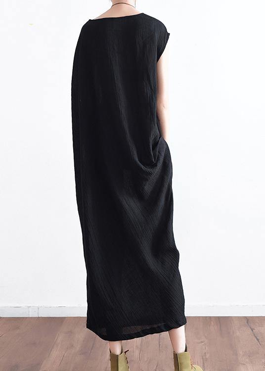 Summer New Cotton Hemp Art Loose Asymmetric Dress