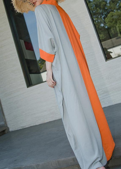Loose Orange Summer Caftan Dress