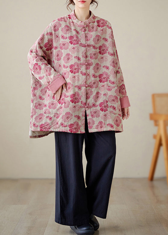 Organic Black Plaid Oversized Print Fine Cotton Filled Coat Outwear Winter