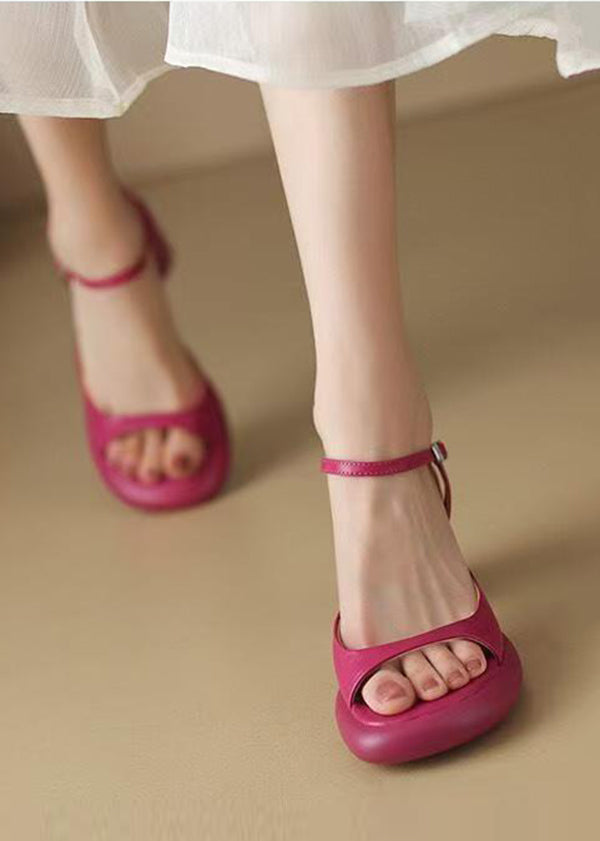 White Peep Toe Splicing Chunky Slide Sandals