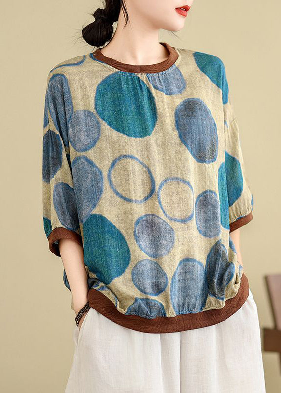 Blue Print Top Bracelet Sleeve