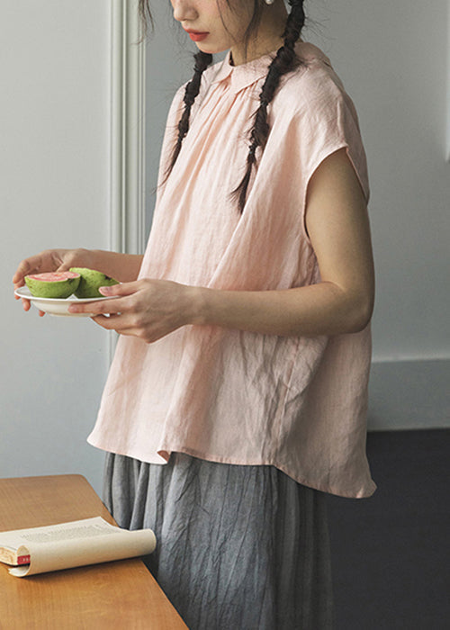 New Pink Wear on Both Sides Cotton Top Sleeveless