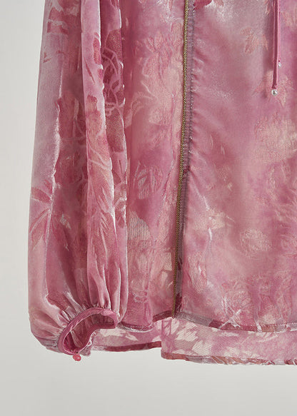 Diy Rose Tasseled Jacquard Silk Velour Shirts Fall