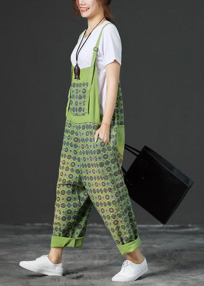 Green Wide Leg Jumpsuit Spring