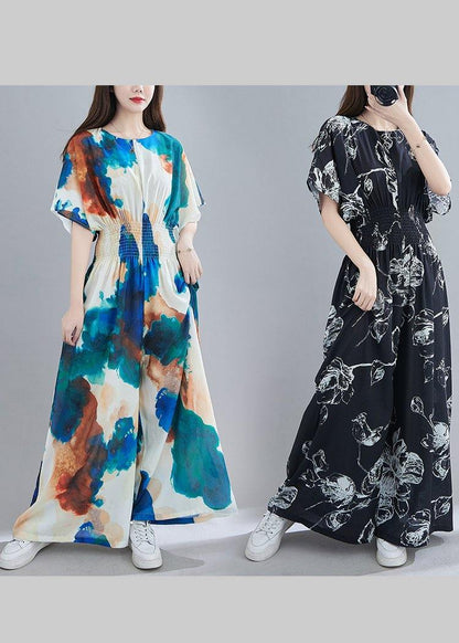 New Black Print Jumpsuit Loose Jumpsuit