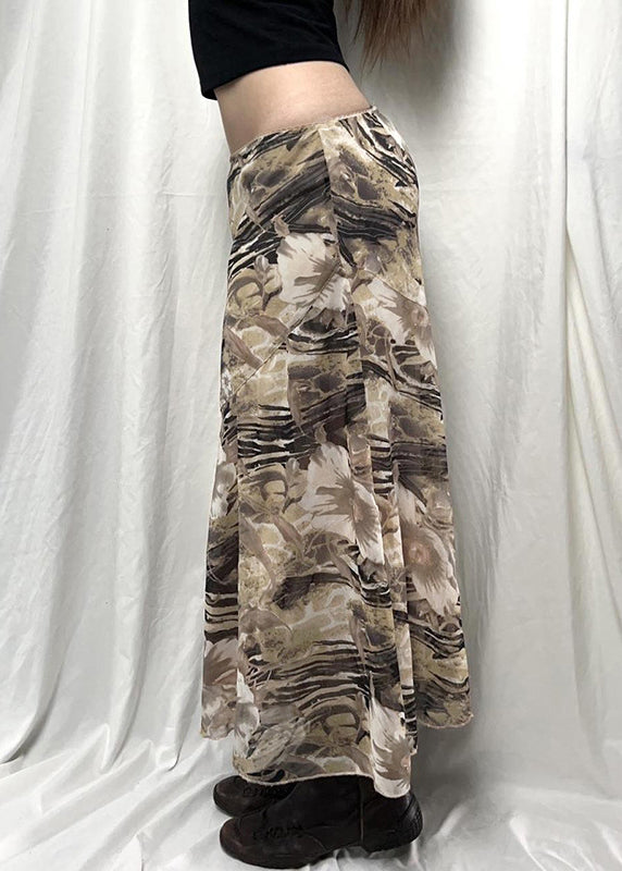Print High Waist Cotton Skirt Summer
