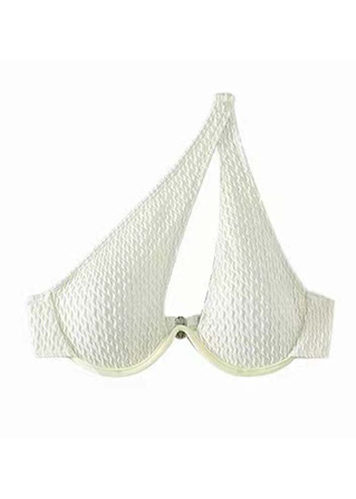 White One-shoulder Bikini Swimwear Set