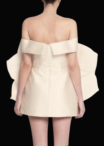 Apricot Backless Cotton Mid Dress Sleeveless
