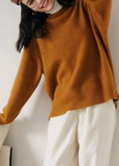 Ginger O-neck Rabbit Hair Thick Knit Sweaters Fall