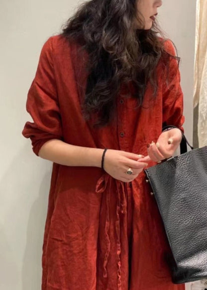 Original Design Red Lace Up Stylish Jumpsuits Spring