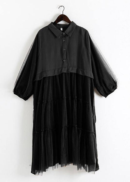 Chocolate Cotton Patchwork Tulle Summer Holiday Dress