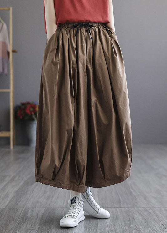 Chocolate Tie Waist Pockets Wide Leg Pants