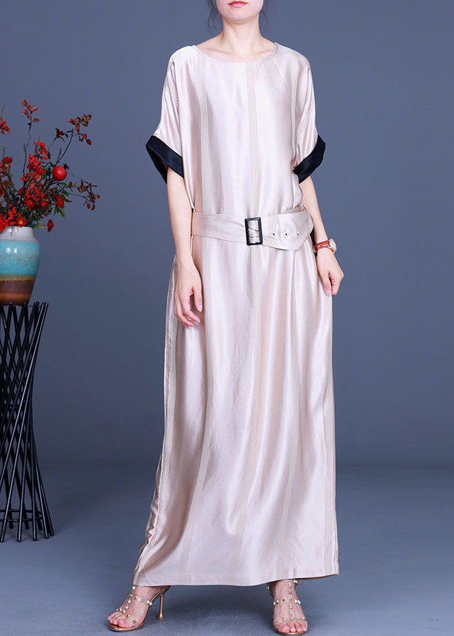 Art Apricot O-necktie Waist Fall Half Sleeve Party Dress