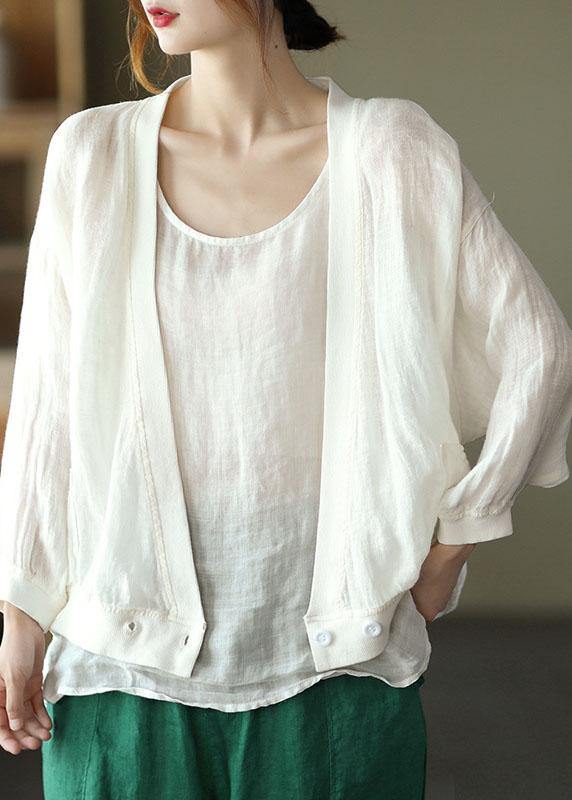 Green Loose Retro V Neck Fall Blouses Long Sleeve