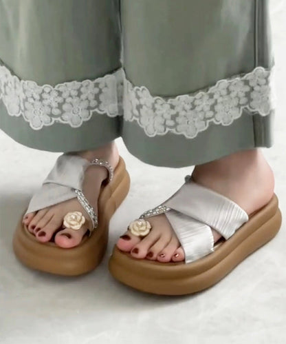 Black Platform Faux Leather Hollow Out Slide Sandals