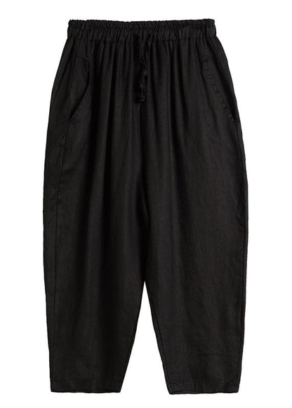White Cinched Linen Pants Trousers Spring