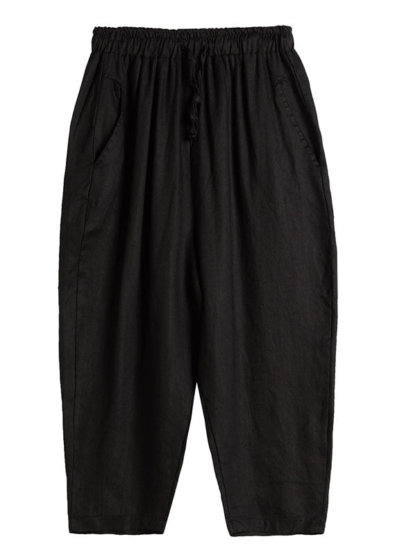 White Cinched Linen Pants Trousers Spring