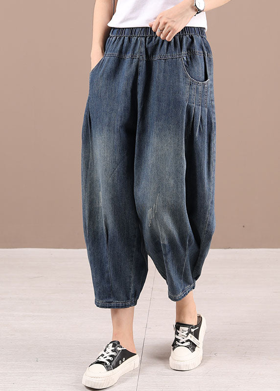 Blue Pockets Harem Fall Pants