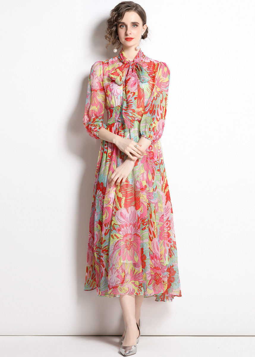 Red Lace Up Exra Large Hem Chiffon Beach Dresses Half Sleeve