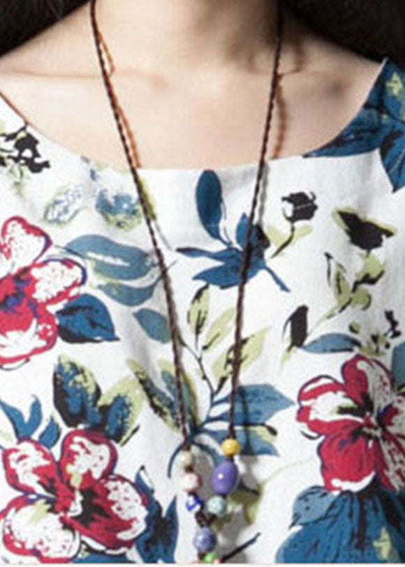 Loose Printing Short Sleeve Dress