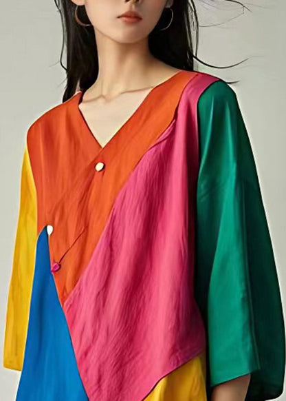 Handmade Rainbow Patchwork Low High Design Long Tot Fall