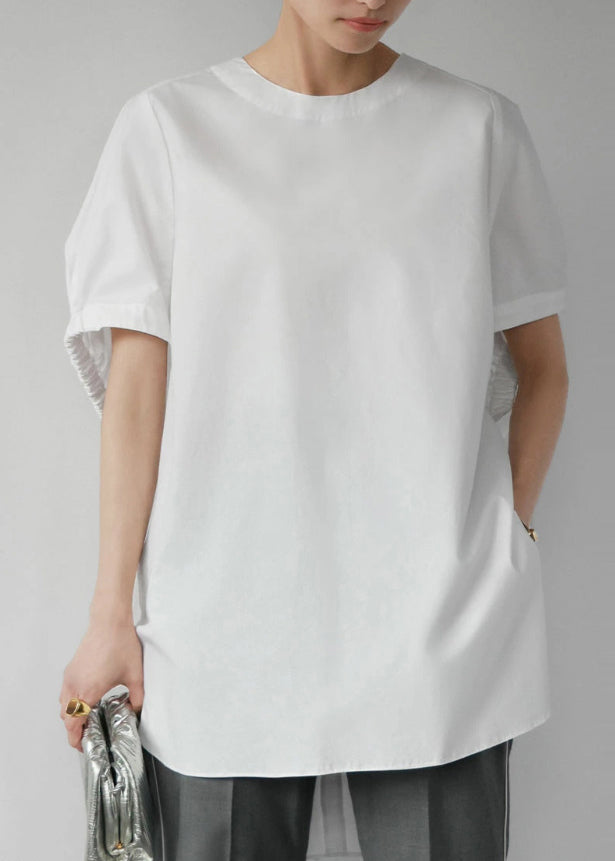 White Oversized Cotton Tanks Cloak Sleeves
