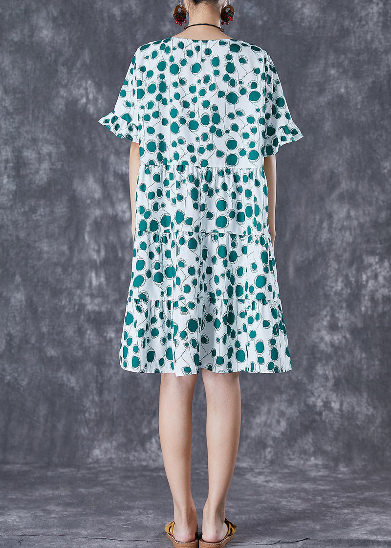 Green Print Patchwork Chiffon Maxi Dresses Summer