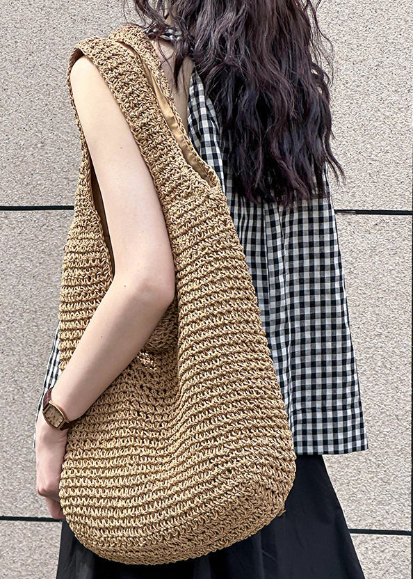 French Plaid O-neck Cold Shoulder Cotton Top Sleeveless