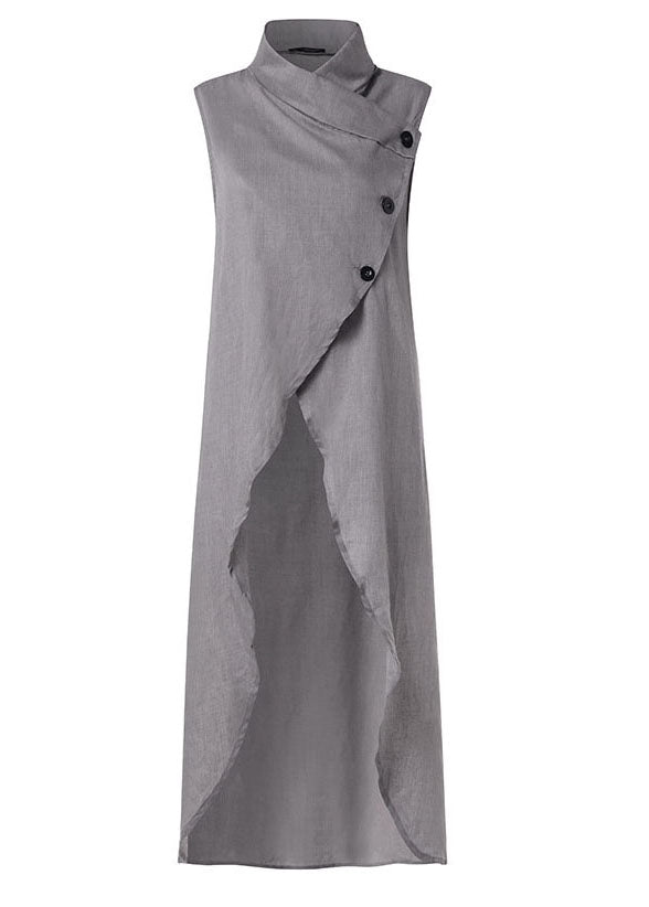 Cross Collar Asymmetrical Tank Tops Blouse Summer