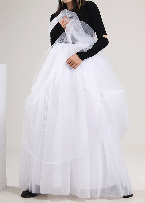 Handmade White Tulle Skirt Spring