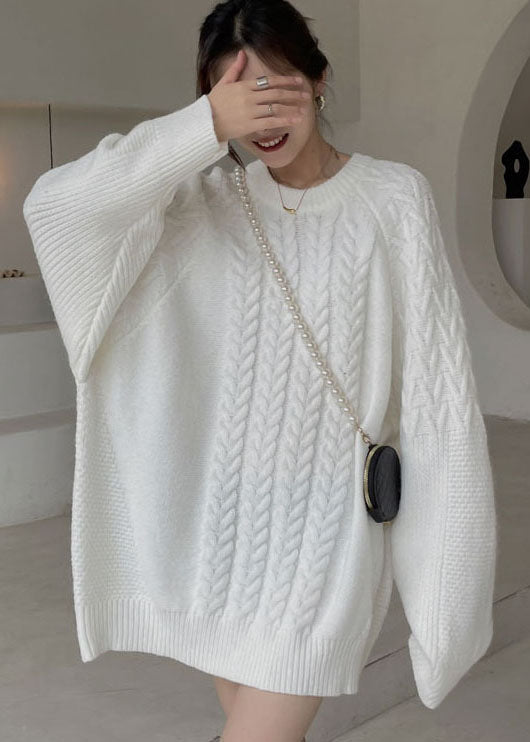 White Cable Knit Sweaters Winter