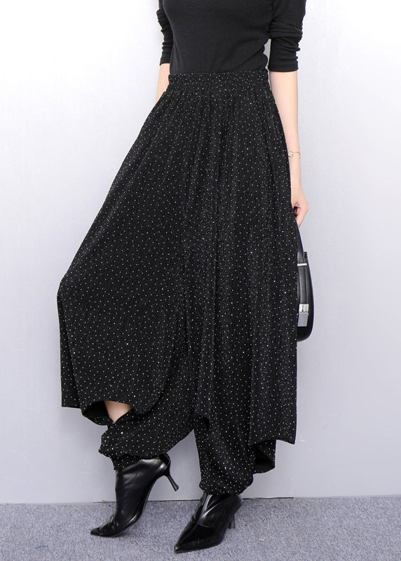 Minimalism Lantern Pants With Textured Gold Pattern