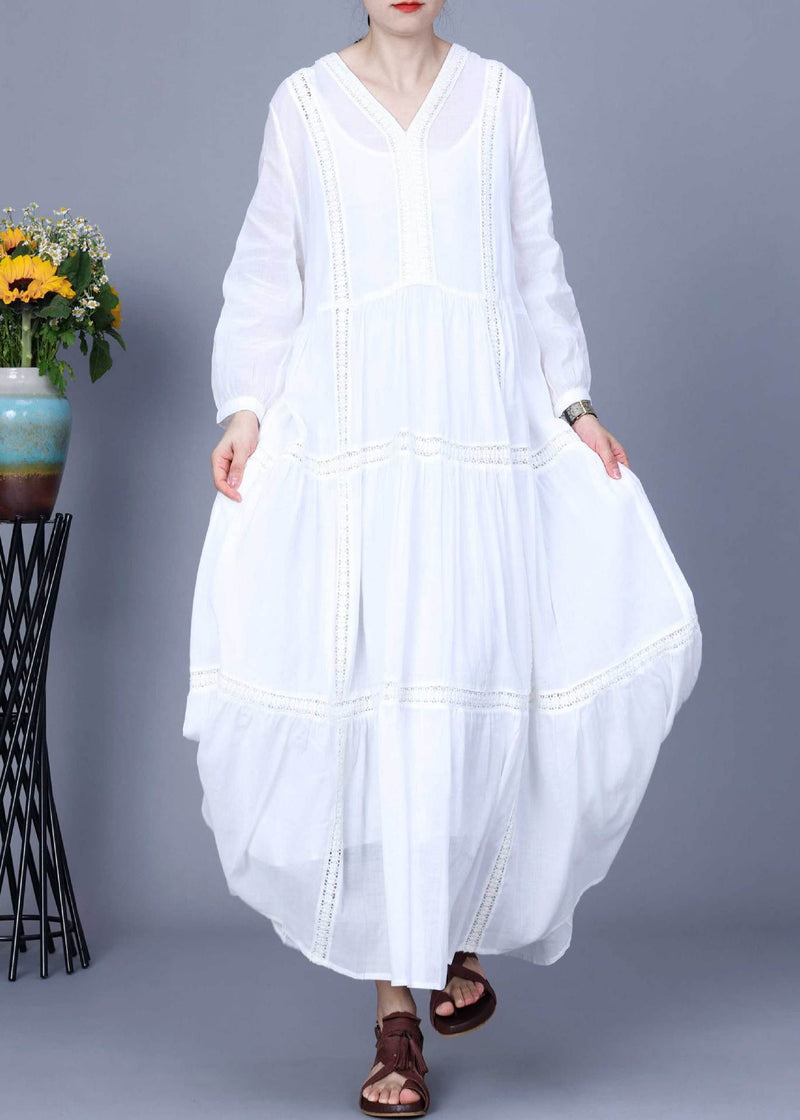 New White Pockets Linen Two Pieces Set Spring